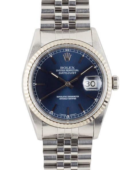 rolex datejust 16234 quadrante blu|Rolex 16234 for sale.